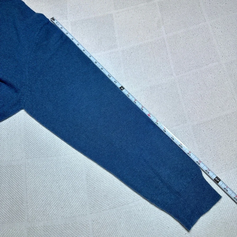 Jos A Bank 1/4 Zip Sweater Mens XL 100% Cashmere Knit Travelers Collection Blue
